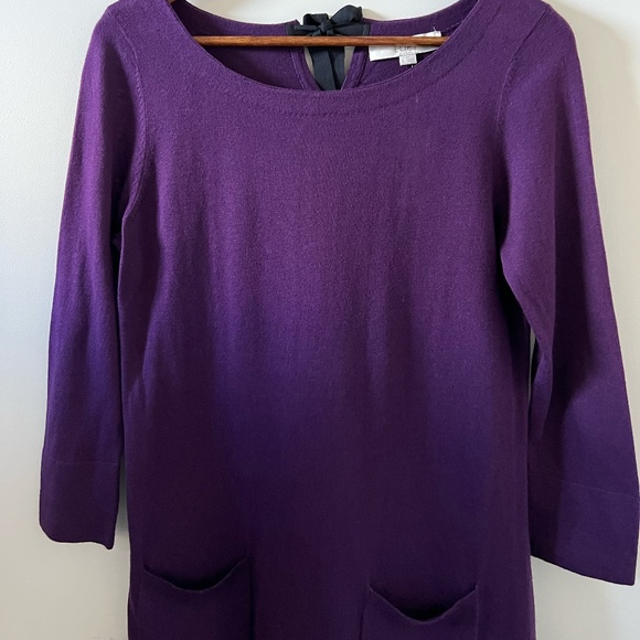Ann Taylor LOFT Wool Blend Plum Purple Front Pocket Sweater Size S - Picture 7 of 12